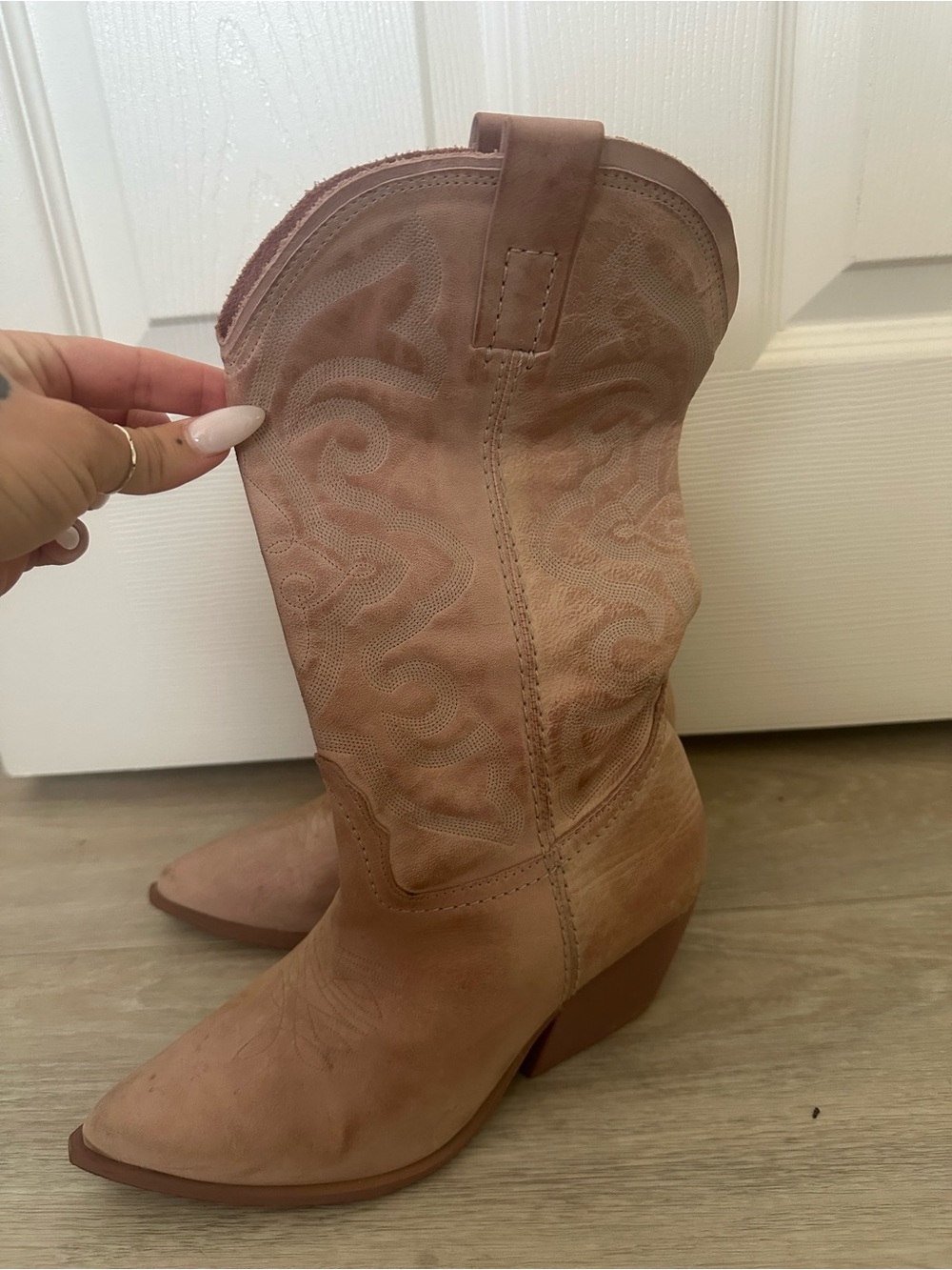 Steve Madden Women’s Western Mid-Calf Boot - Blush Pink